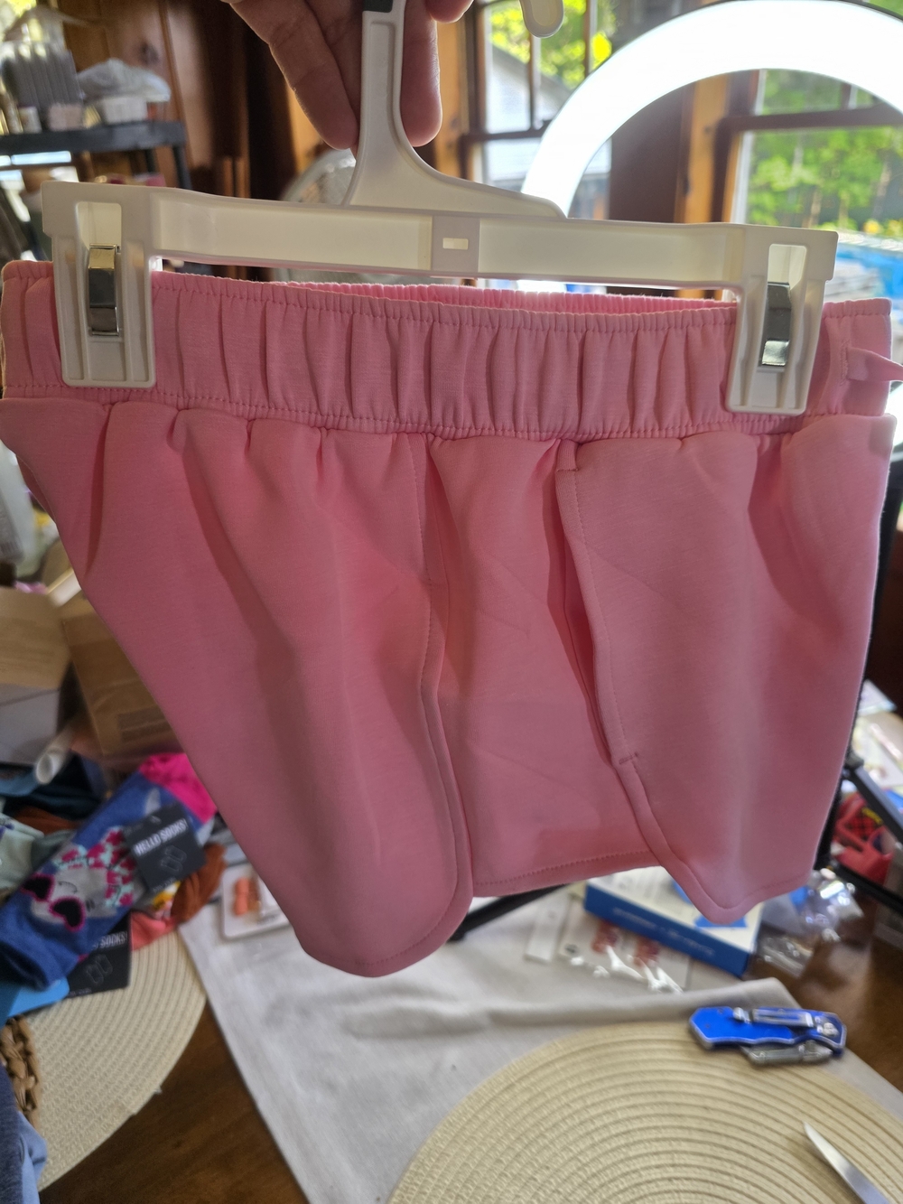 Girls Pink Athletic Shorts with Elastic Waist